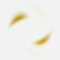 Fototapeta premium Two soft golden yellow curved light shapes on a white grainy texture background, in a minimalist, abstract square frame composition