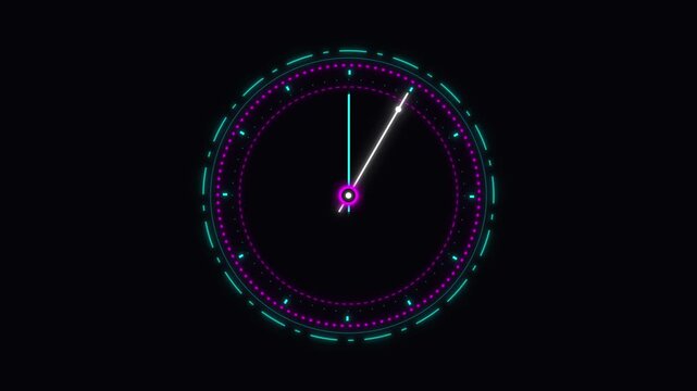 Modern digital speedometer gauge with glowing dots