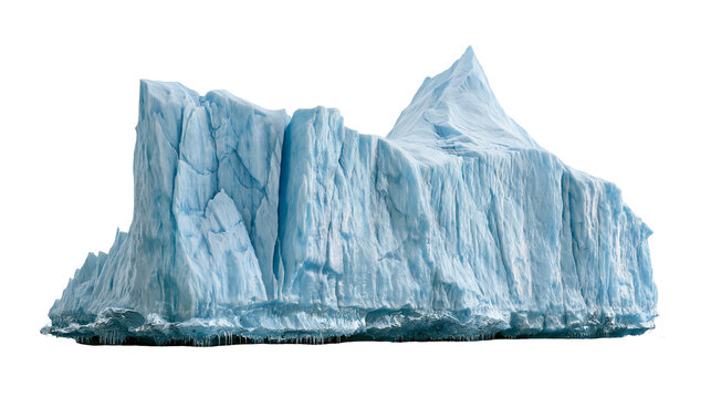Jagged blue iceberg with sharp peaks and textured frozen ice surface