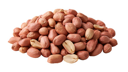 Fototapeta premium Pile of raw organic peanuts in brown papery skins
