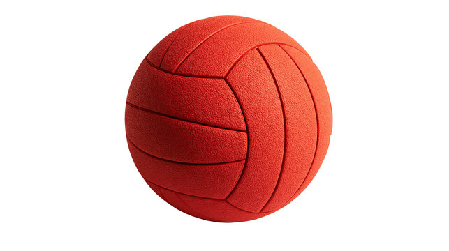 Bright orange textured rubber volleyball with black seams
