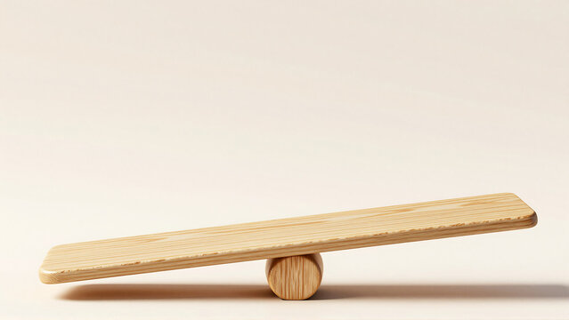 Balance beam toy on a white background showing equilibrium