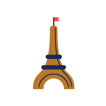 Stylized Eiffel Tower with Flag