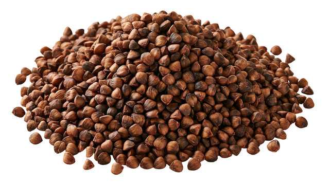 Pile of raw organic buckwheat groats