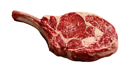 Raw tomahawk ribeye steak with bone in marbled beef cut © Veikko