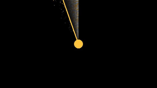 Golden pixel art clock hand sweeping clockwise to wipe the screen white, retro midnight countdown transition matte
