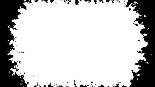 Ink Drops Transition on White Background, Black ink style transitions mattes, White ink diffusing into black water, ink transition splatter blot spreading from the center to edges. 4k video