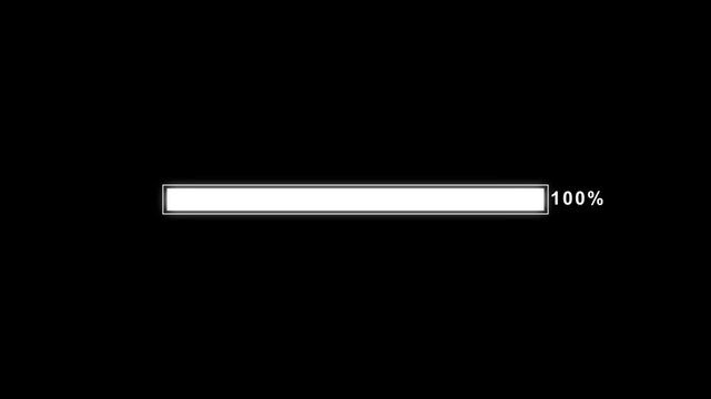 Horizontal progress bar showing fifty six percent loading progress on black background a white digital partially filled to against a plain loading indicator digital interface user interface process
