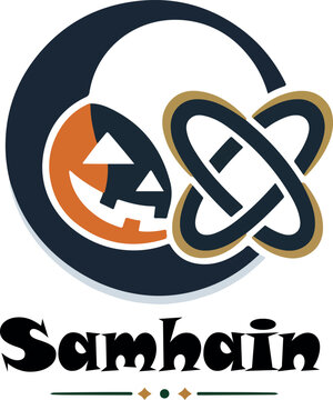 Samhain logo icon vector white background .