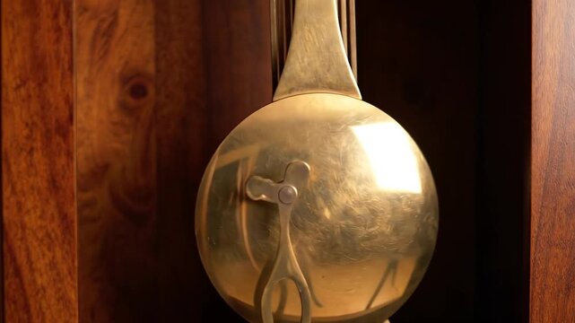 Pendulum Swinging Inside Grandfather Clock