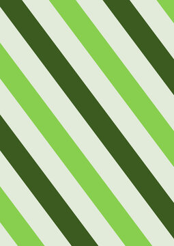 An abstract graphic pattern featuring a series of diagonal stripes in varying widths, showcasing shades of dark green, light green, and a pale off-white color.