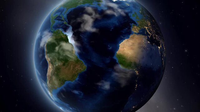 Satellite Zoom from Space to Lima Peru with Map Pin