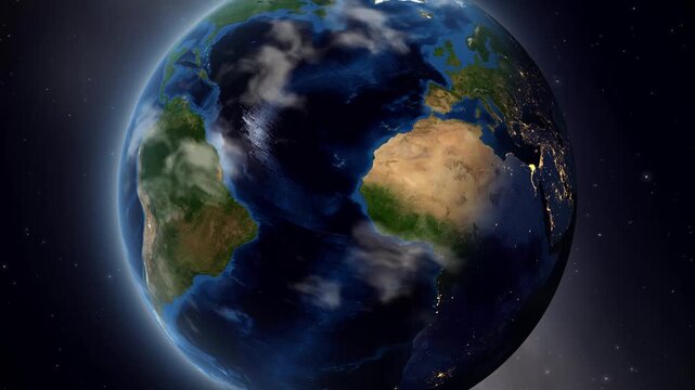 Earth Orbit Zoom In to Makeni Sierra Leone Pin Drop