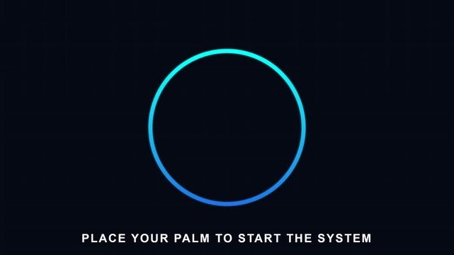 Biometric security system interface showing access granted animation