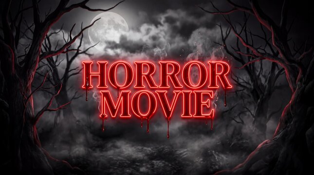 Horror Text Effect Mockup With Generative