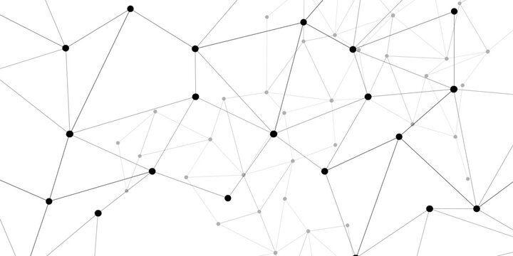 Seamless 3d geometric pattern with network connection structure with circle shapes. Geometric network of connected points and lines.