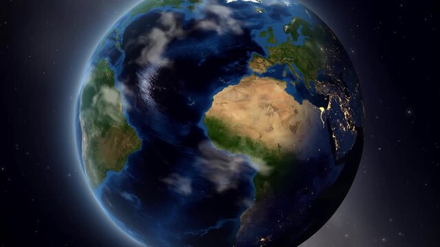Earth Orbit Zoom into Baghdad Iraq Satellite Map Animation