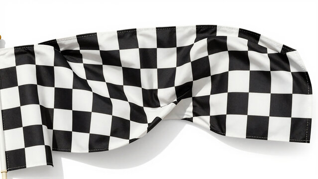 Waving checkered flag isolated on a white background for racing concept
