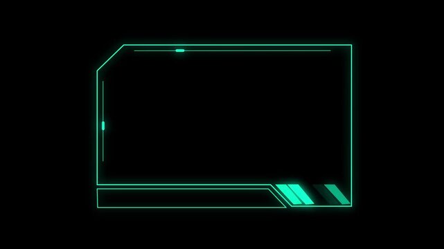 Animated HUD Frame for digital interface data, text, dashboard screen menu, sci fi elements. With alpha channel.