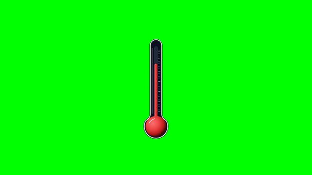 Medical thermometer measuring temperature against vibrant green chroma key background