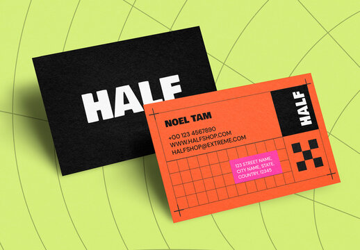Modern Vibrant Business Card Mockup Design PSD