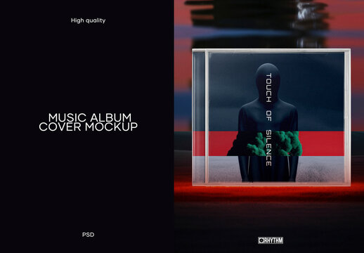 Abstract Music Album Cover Mockup PSD