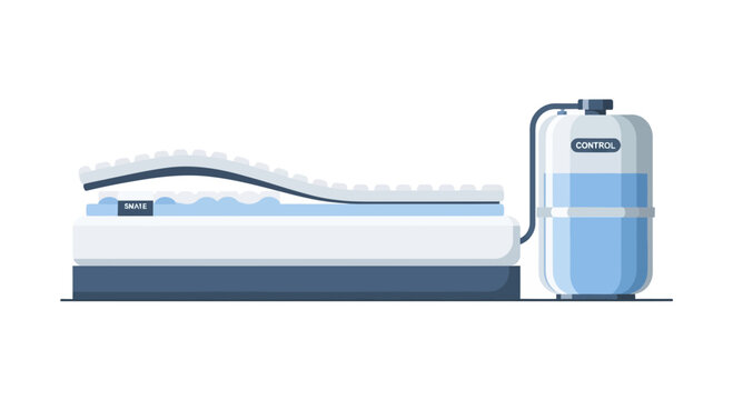 Modern Smart Mattress with Temperature Control System Vector Illustration