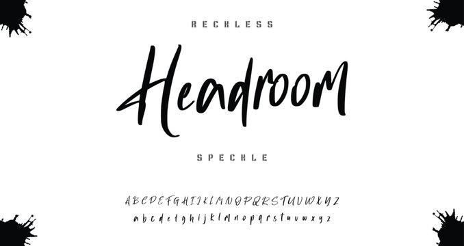 Brush font with rough texture and bold dry stroke style for sport movie poster branding logo.