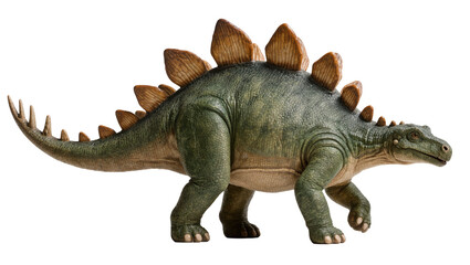 Green Stegosaurus dinosaur with large plates on its back, isolated on transparent background © iPNGi
