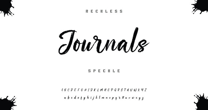 Brush font with rough texture and bold dry stroke style for sport movie poster branding logo.