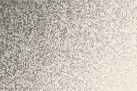 Abstract halftone pattern with square pixels fading from black to white for a digital tech background