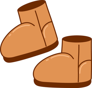 brown cartoon ugg winter boots illustration