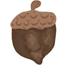 Cute Acorn autumn season hand painted watercolor © Kahf n Calm Studio