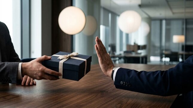 Business handover meeting with professional gestures
