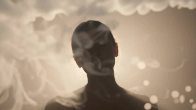 High resolution stock video footage of silhouette behind cloud filter 1080p showing abstract micro structural details and textures with professional motion details