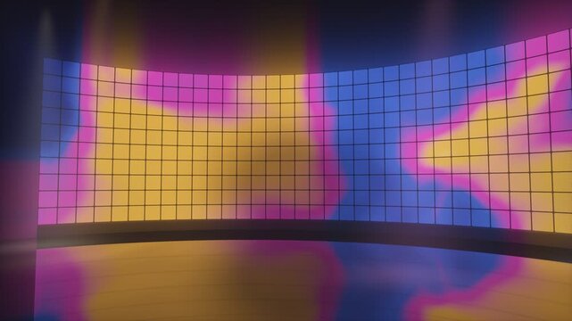 Curved LED Video Wall on Talk Show Stage Seamless Loop