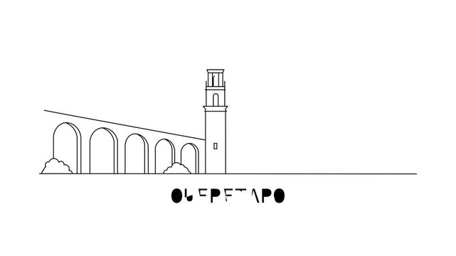 Simple line art of Queretaro's skyline