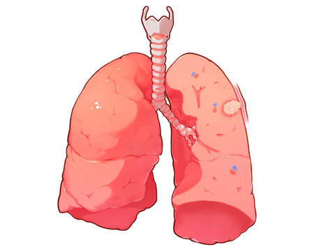 Lung cancer stage T2a, illustration