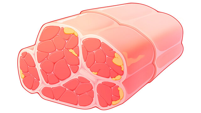 Muscle fatty infiltration Goutallier stage 1, illustration