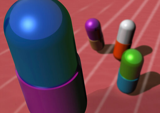 Sports doping, conceptual illustration