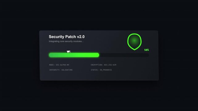 Cyber Security Patch Integration and Digital Network Protection Animation