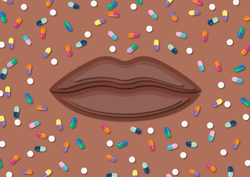 Oral medication, conceptual illustration