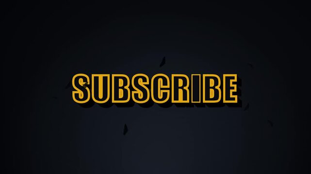 Elegant gold subscribe typography animation with sliding transition