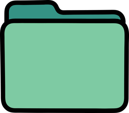 Green cartoon folder document icon graphic illustration