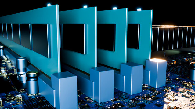 Multiple ram modules installed on circuit board