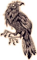 Fototapeta premium Gothic Raven Sticker