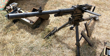 Fototapeta premium Yorkshire Wartime event at Doncaster, UK. England Twentieth century war equipment and vehicles specialising on world war two.