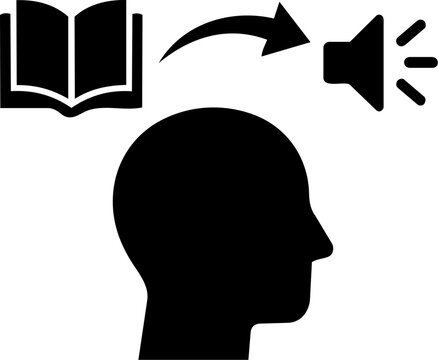 Black learning knowledge transfer mind icon
