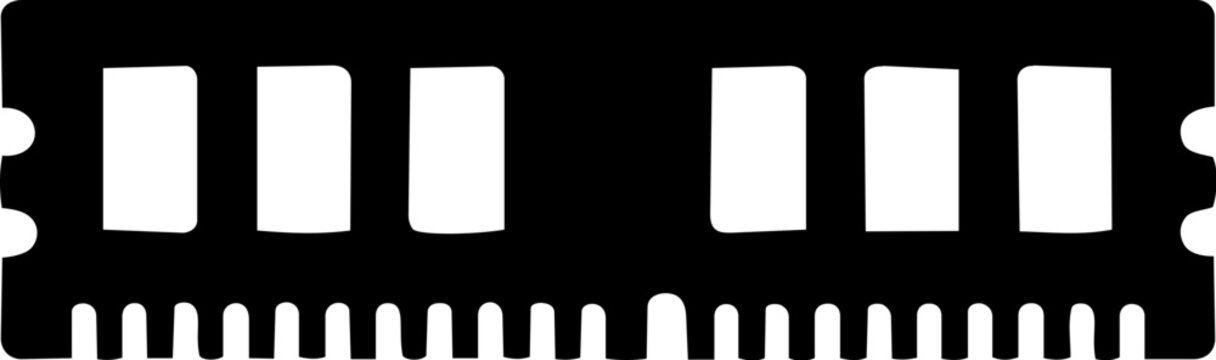 Black computer RAM memory stick icon