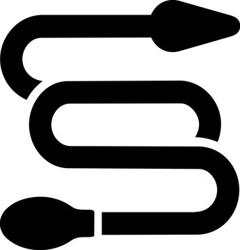Black drain snake plumbing auger icon